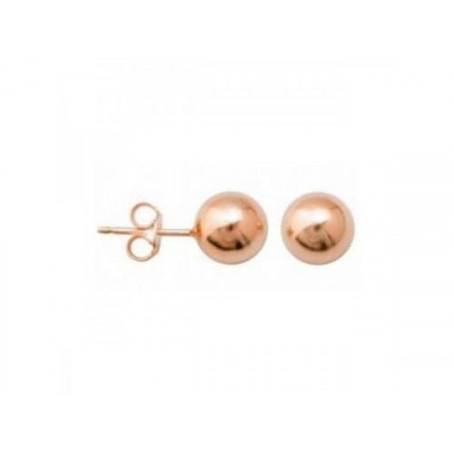 PENDIENTES DE BOLA 8MM O/ROSA