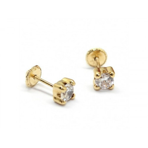 PENDIENTES ORO 3 MM CIRCONITAS