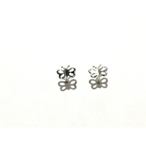 PENDIENTES ORO BLANCO MARIPOSA BEBE