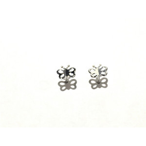 PENDIENTES ORO BLANCO MARIPOSA BEBE