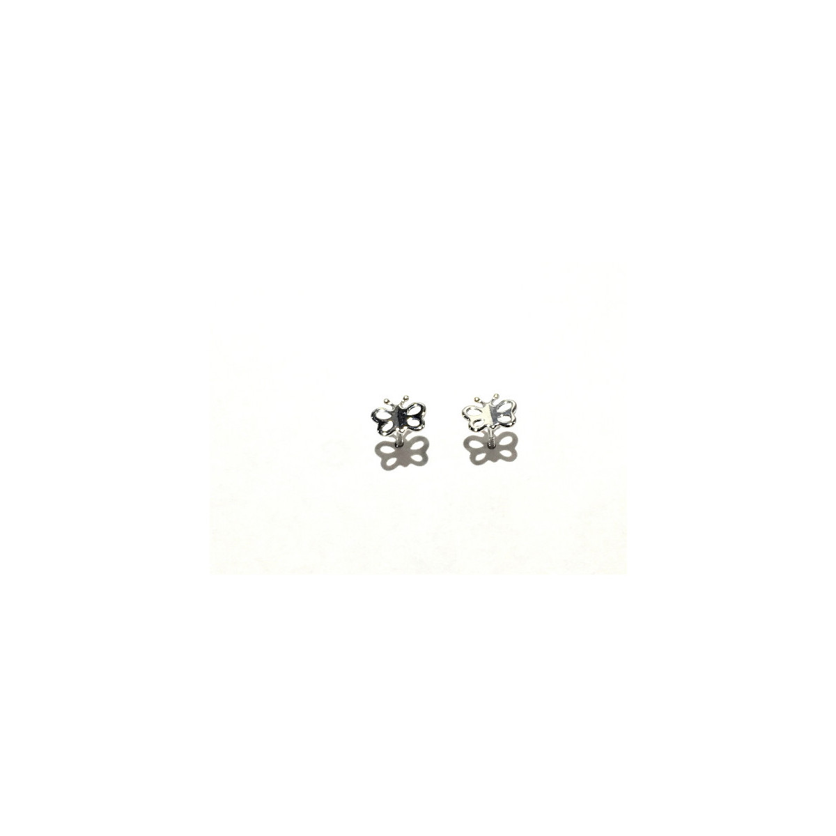 PENDIENTES ORO BLANCO MARIPOSA BEBE