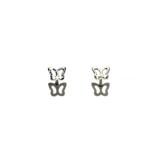 PENDIENTES ORO BLANCO MARIPOSA BEBE