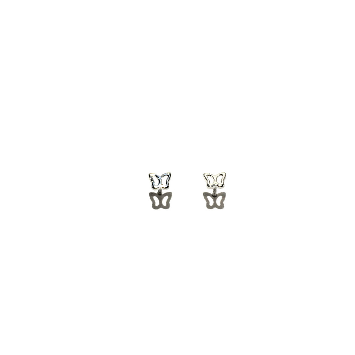 PENDIENTES ORO BLANCO MARIPOSA BEBE