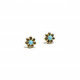 PENDIENTES BEBE ORO FLOR TURQUESA