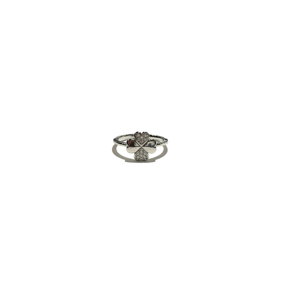 ANILLO PLATA TREBOL CIRCONITAS
