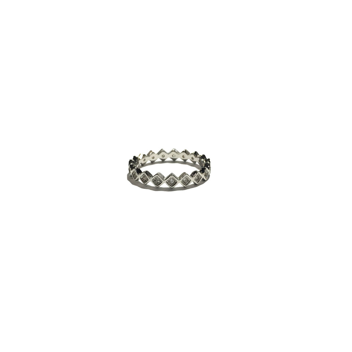 ANILLO ROMBO PLATA Y CIRCONITAS