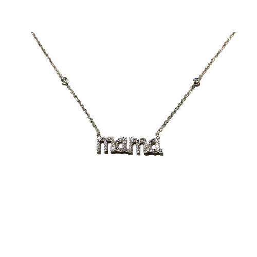 COLLAR PLATA Y CIRCONITAS MAMA