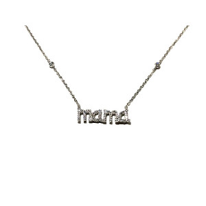 COLLAR PLATA Y CIRCONITAS MAMA