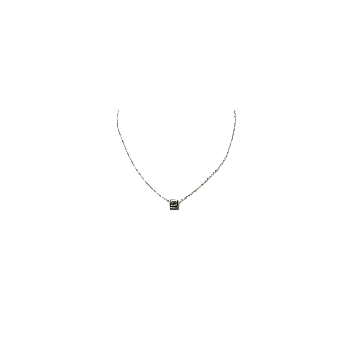 CADENA Y COLGANTE DE PLATA CON CIRCONITA