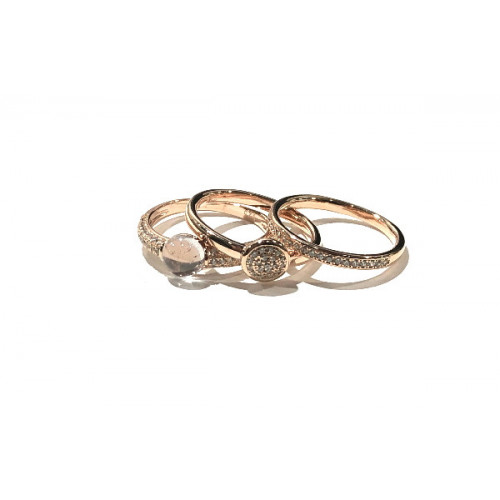SET DE ANILLO PLATA Y CIRCONITAS