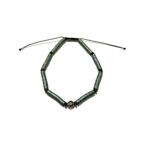 PULSERA CON PLATA Y MACRAME