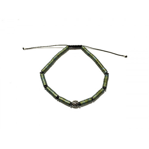 PULSERA CON PLATA Y MACRAME