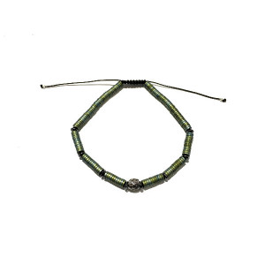 PULSERA CON PLATA Y MACRAME
