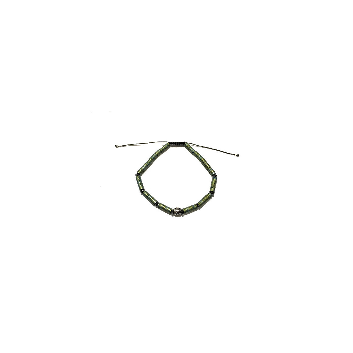 PULSERA CON PLATA Y MACRAME