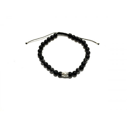 PULSERA BOLAS CON PLATA Y MACRAME