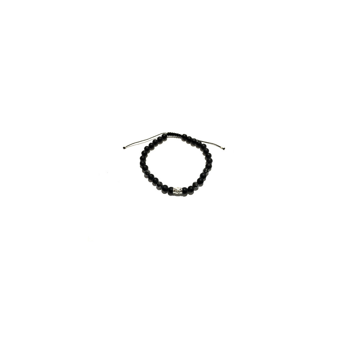PULSERA BOLAS CON PLATA Y MACRAME