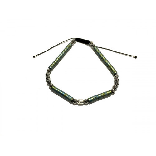 PULSERA CON PLATA Y MACRAME