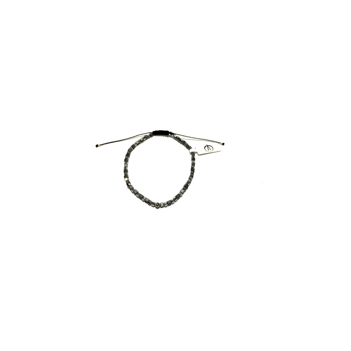 PULSERA CON PLATA Y MACRAME