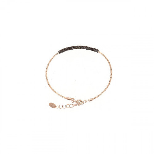 PULSERA PLATA ROSA Y POLVO MARRON