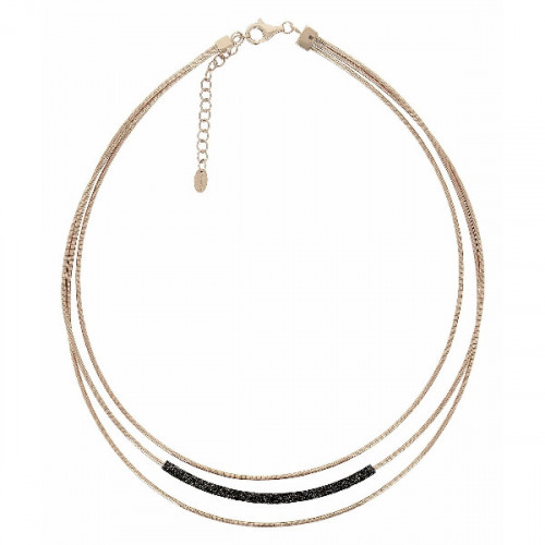 COLLAR DNA ROSA PLATA POLVO NEGRO