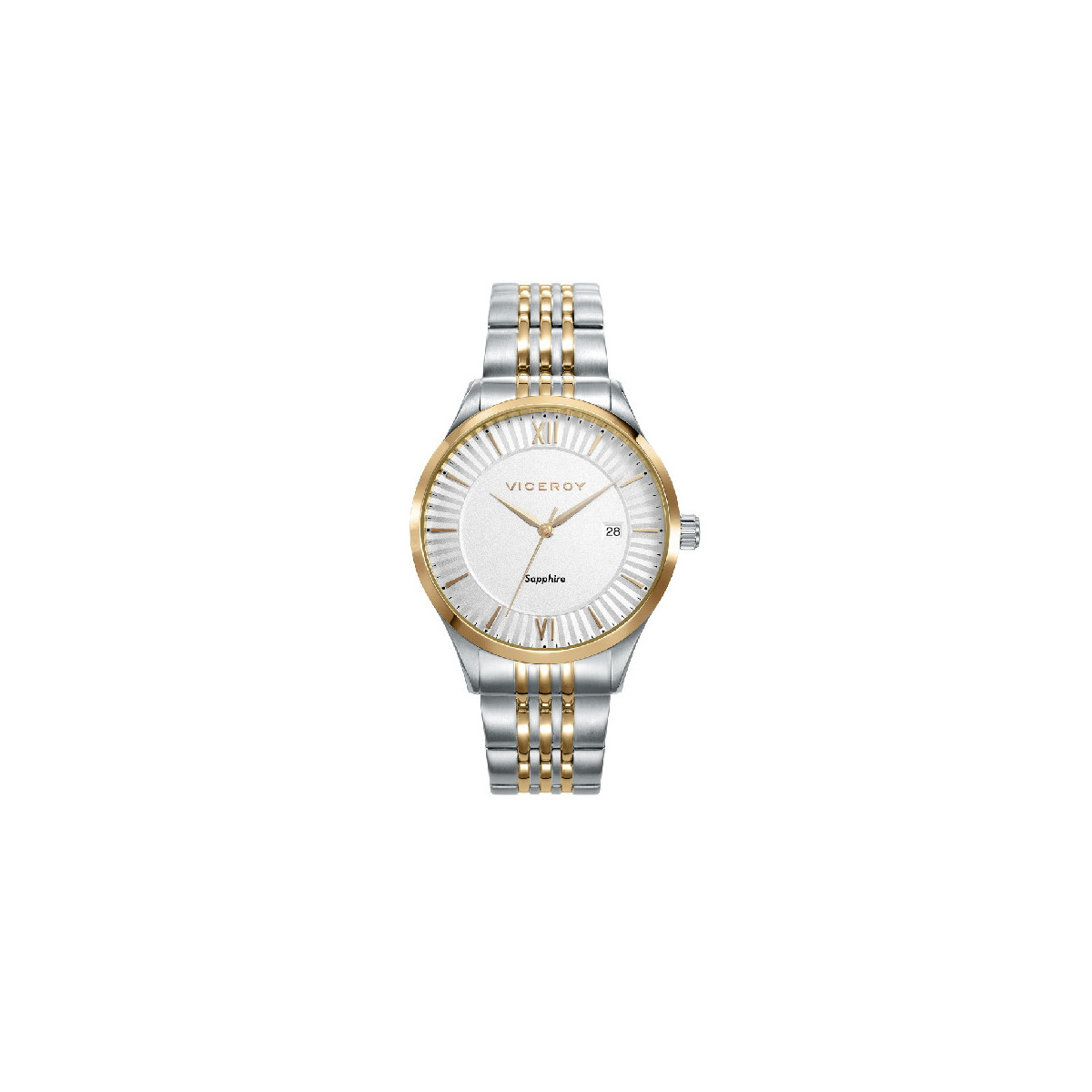 RELOJ ACERO IP DORADO SAFIRO VICEROY