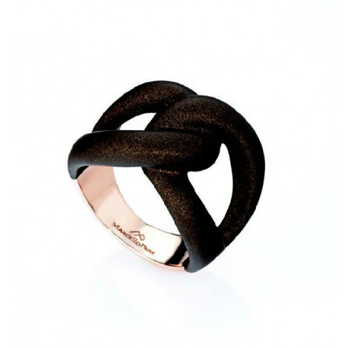 ANILLO PLATA ROSA Y CAUCHO
