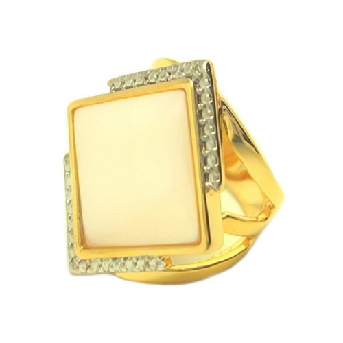 ANILLO BAÑO DE ORO Y MADRE PERLA