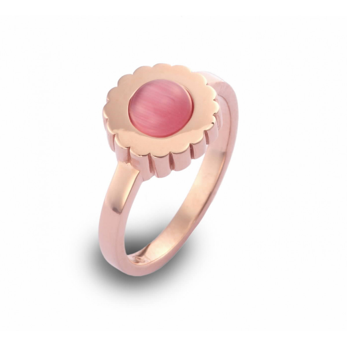 ANILLO PLATA W/IMI PINK CAT EYE