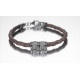 PULSERA CUERO Y PLATA