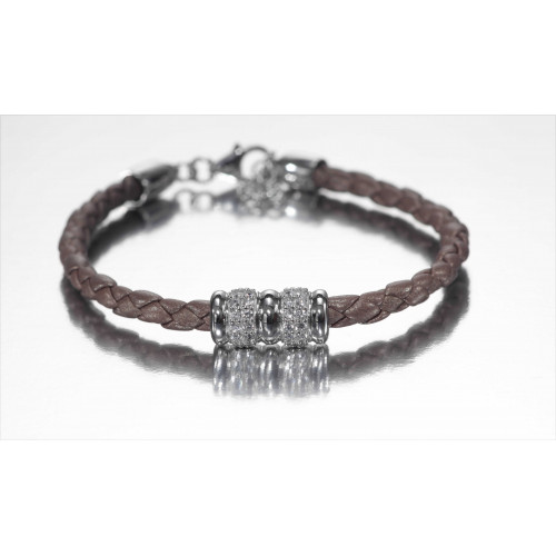 PULSERA CUERO Y PLATA