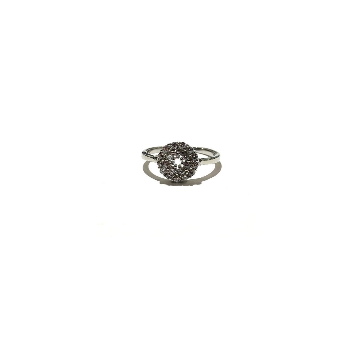 ANILLO PLATA Y CIRCONITAS ROSETON