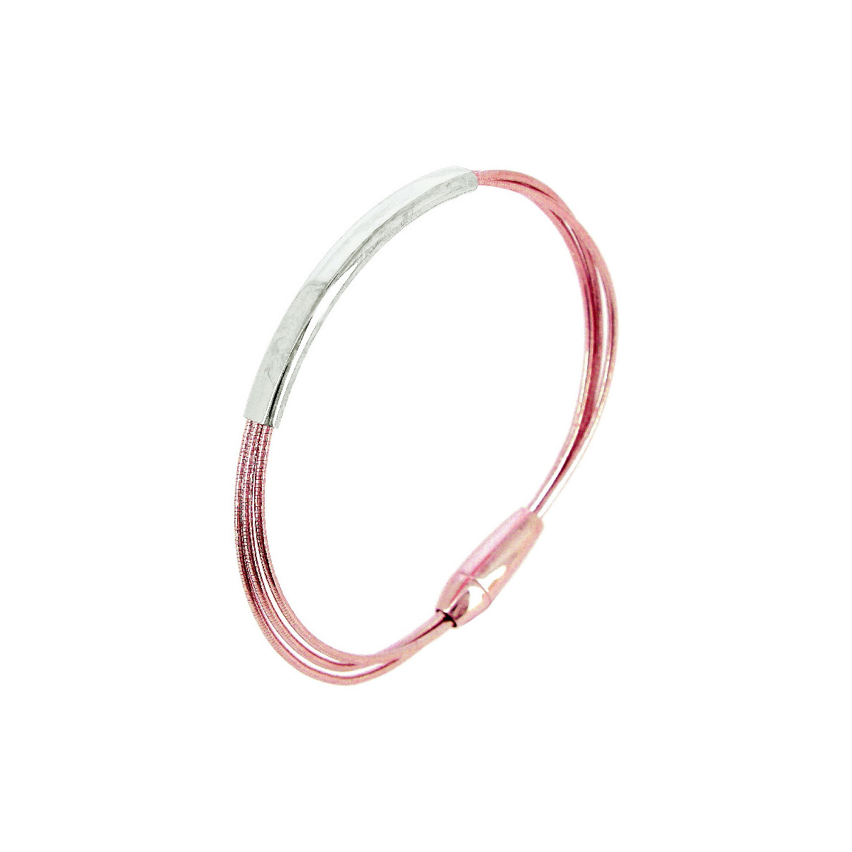 PULSERA DNA ROSA RODIO