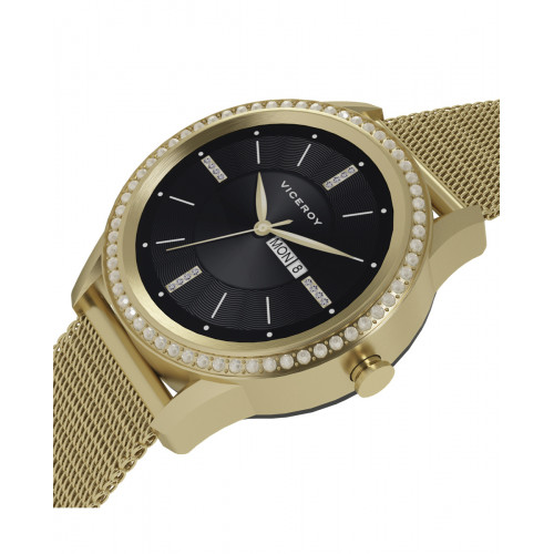 PACK RELOJ SMART ACERO IP DORADO