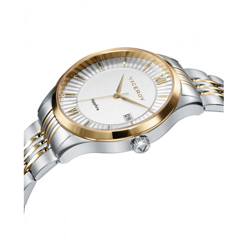 RELOJ ACERO IP DORADO SAFIRO VICEROY