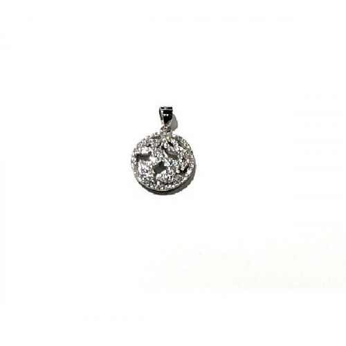COLGANTE DE PLATA Y CIRCONITAS HOJAS