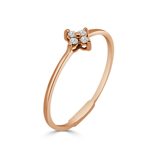 ANILLO ORO ROSA 0.06 QTS BRILLANTES