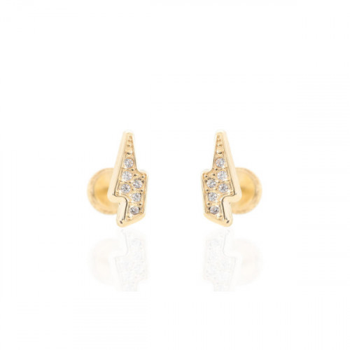 PENDIENTES BEBE ORO Y CIRCONITAS