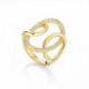 ANILLO PLATA BAÑADA EN ORO Y CIRCONITAS