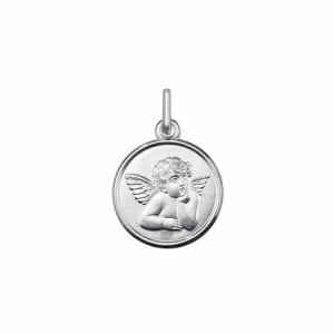 MEDALLA PLATA 14 MM ANGEL DE LA GUARDA