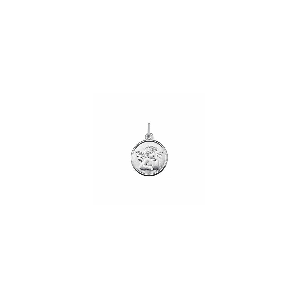 MEDALLA PLATA 14 MM ANGEL DE LA GUARDA