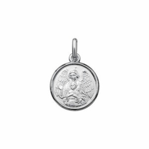 MEDALLA PLATA 14 MM ANGEL DE LA GUARDA