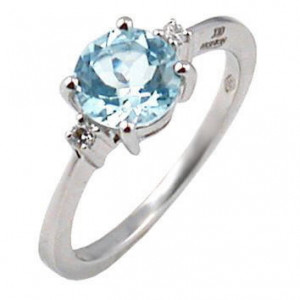 ANILLO O/B BTES 0.04 Y AGUAMARINA