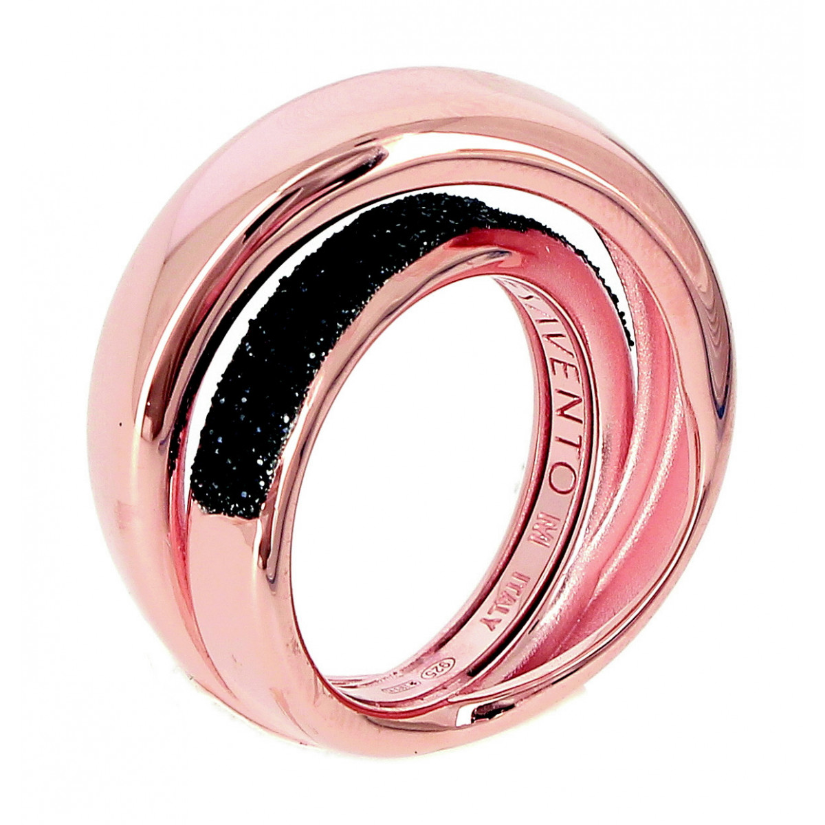 ANILLO POLVORE PLATA ROSA Y POLVO NEGRO