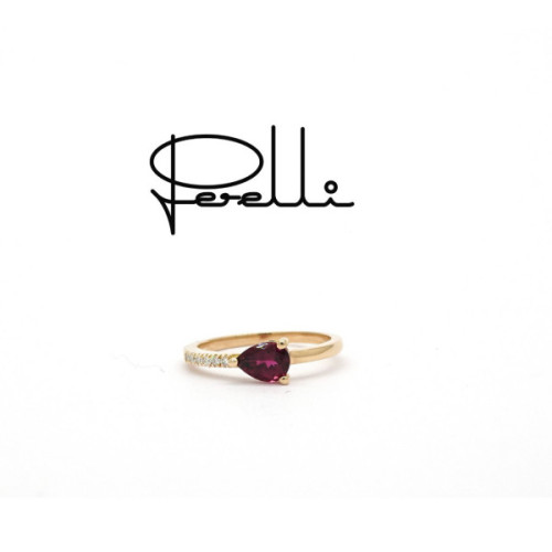 ANILLO O/ROSA BTES 0.07 Y RUBELITA 0.74