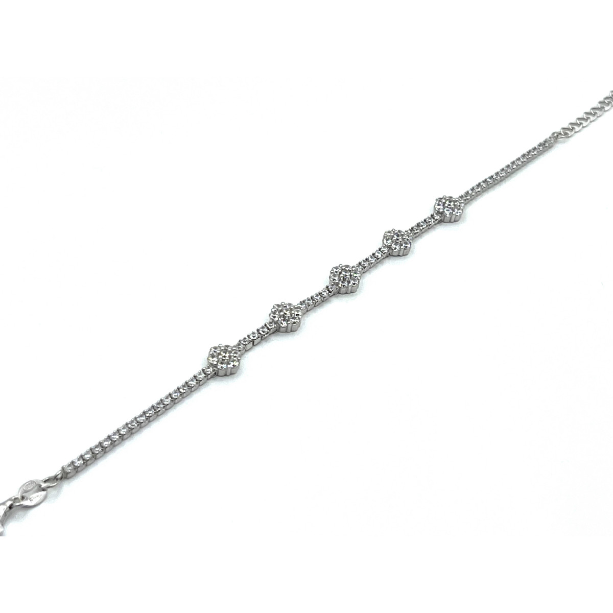 PULSERA PLATA RIVIERE FLORES