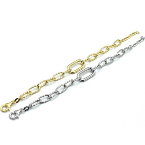 PULSERA PLATA ESLABONES - (DISPONIBLA PLATA Y PLATA BAÑADA EN ORO)