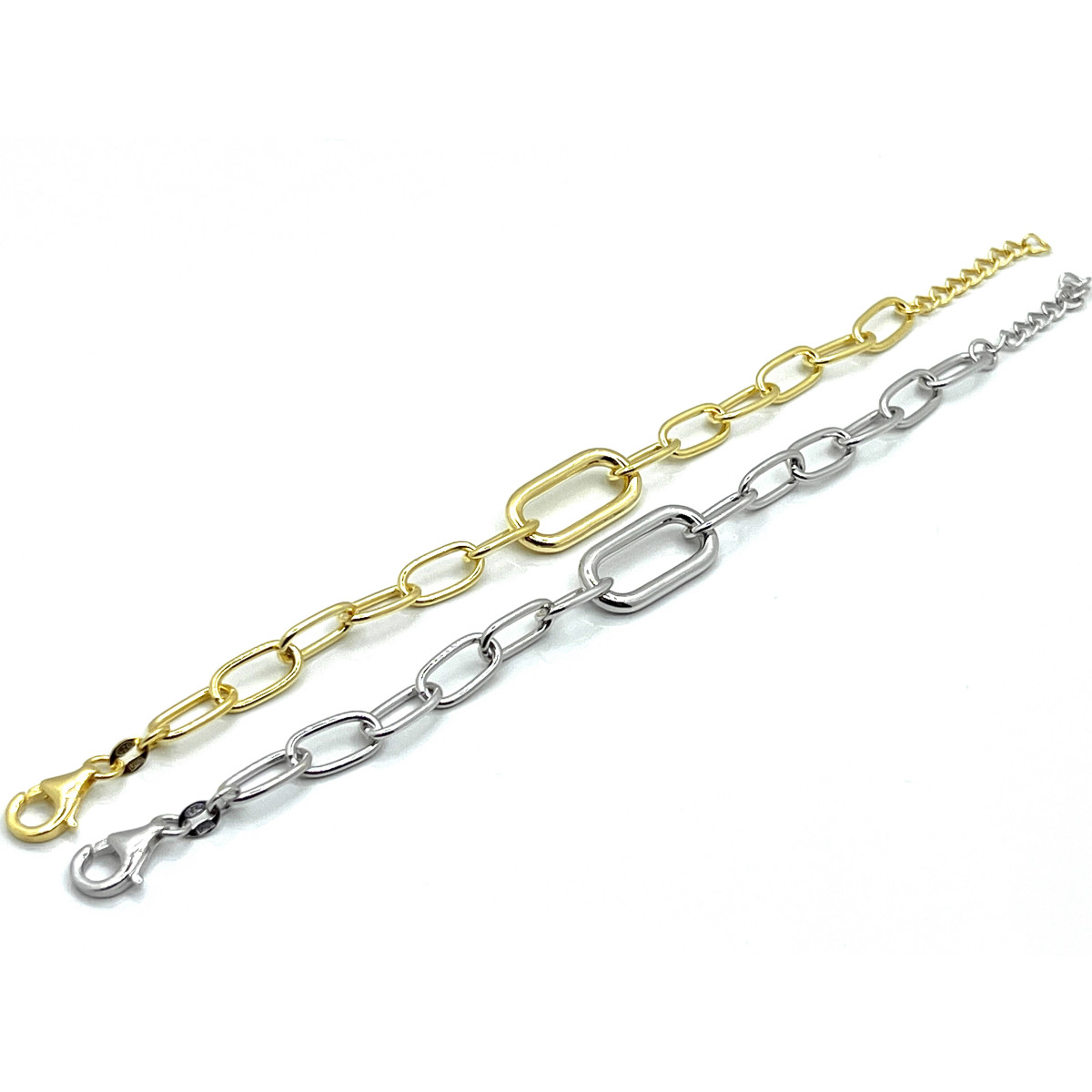 PULSERA PLATA ESLABONES - (DISPONIBLA PLATA Y PLATA BAÑADA EN ORO)