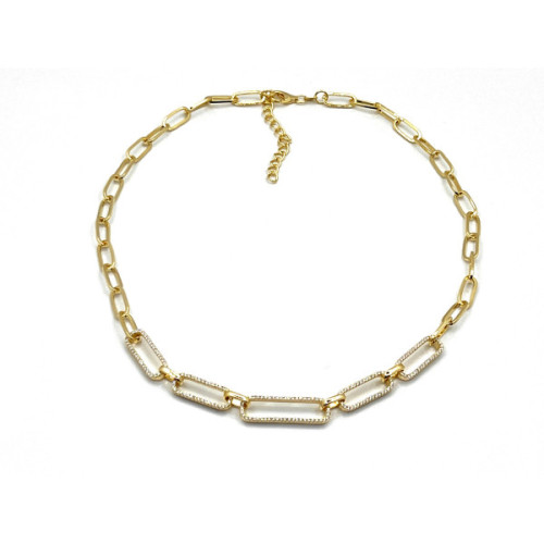 COLLAR ESLABONES PLATA BAÑADA EN ORO