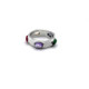 ANILLO PLATA ESMALTE BLANCO Y PIEDRAS