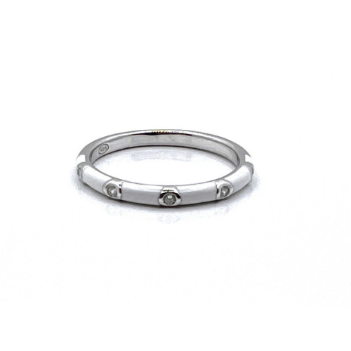 ANILLO PLATA ESMALTE BLANCO Y CIRCONITAS